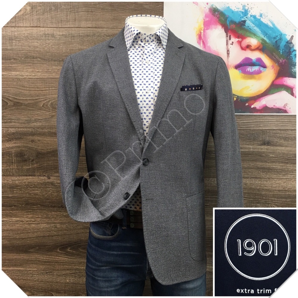 1901 Mens Blazer Sport Coat Casual Jacket Size XXL (48L) Cotton Linen Suit